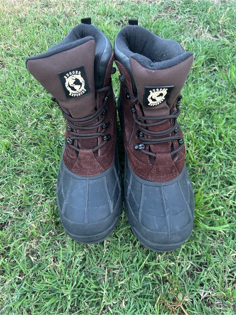 Rugged Exposure Waterproof Thermolite Leather Snow Boots Lace-Up Brown/Black 11